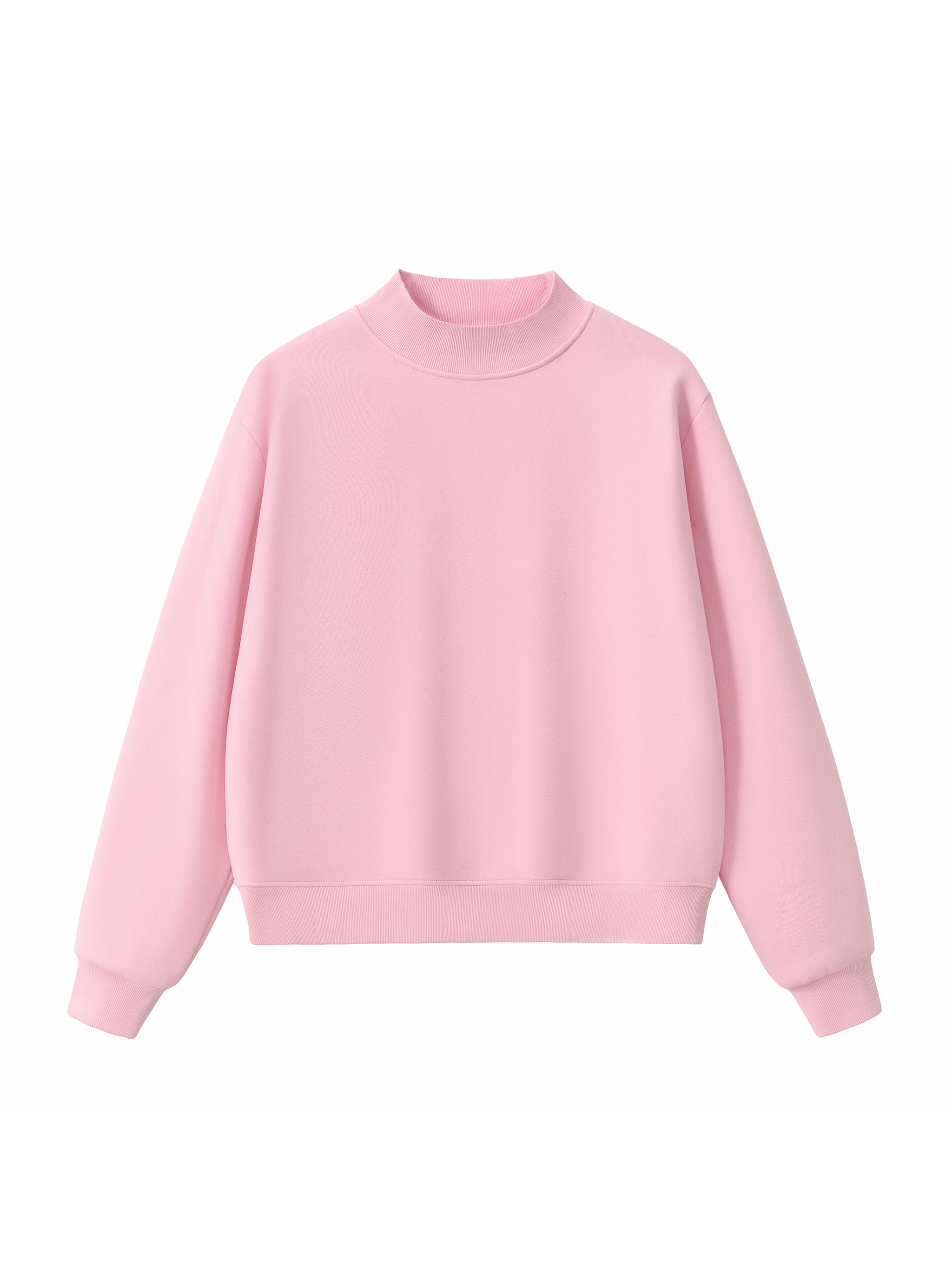 "Cry More" Embroidered Mock Neck - Pink